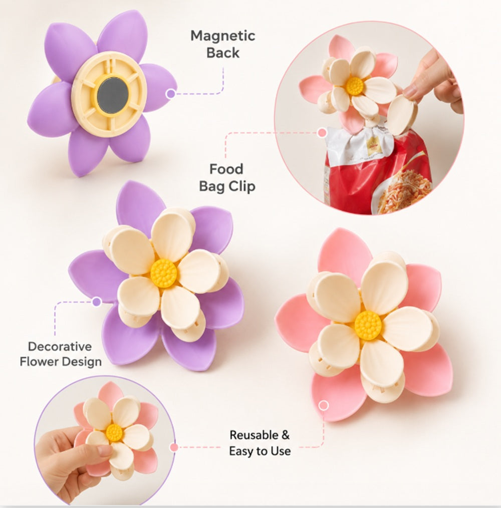 2-Pack Flower Magnetic Fridge Clips | TIKA
