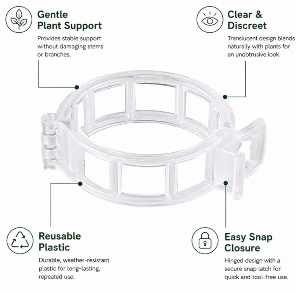 100-Pack Plant Trellis Clips for Tomatoes & Vines | TIKA