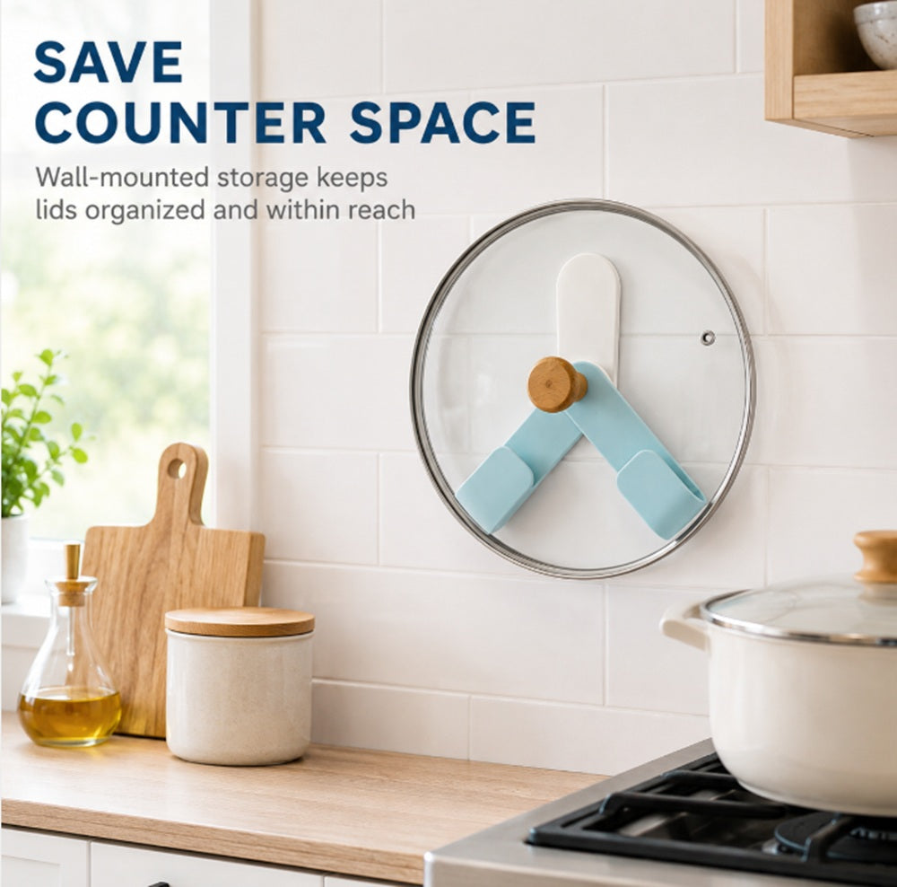 Adjustable Wall-Mounted Pot Lid Holder & Pan Lid Organizer | TIKA