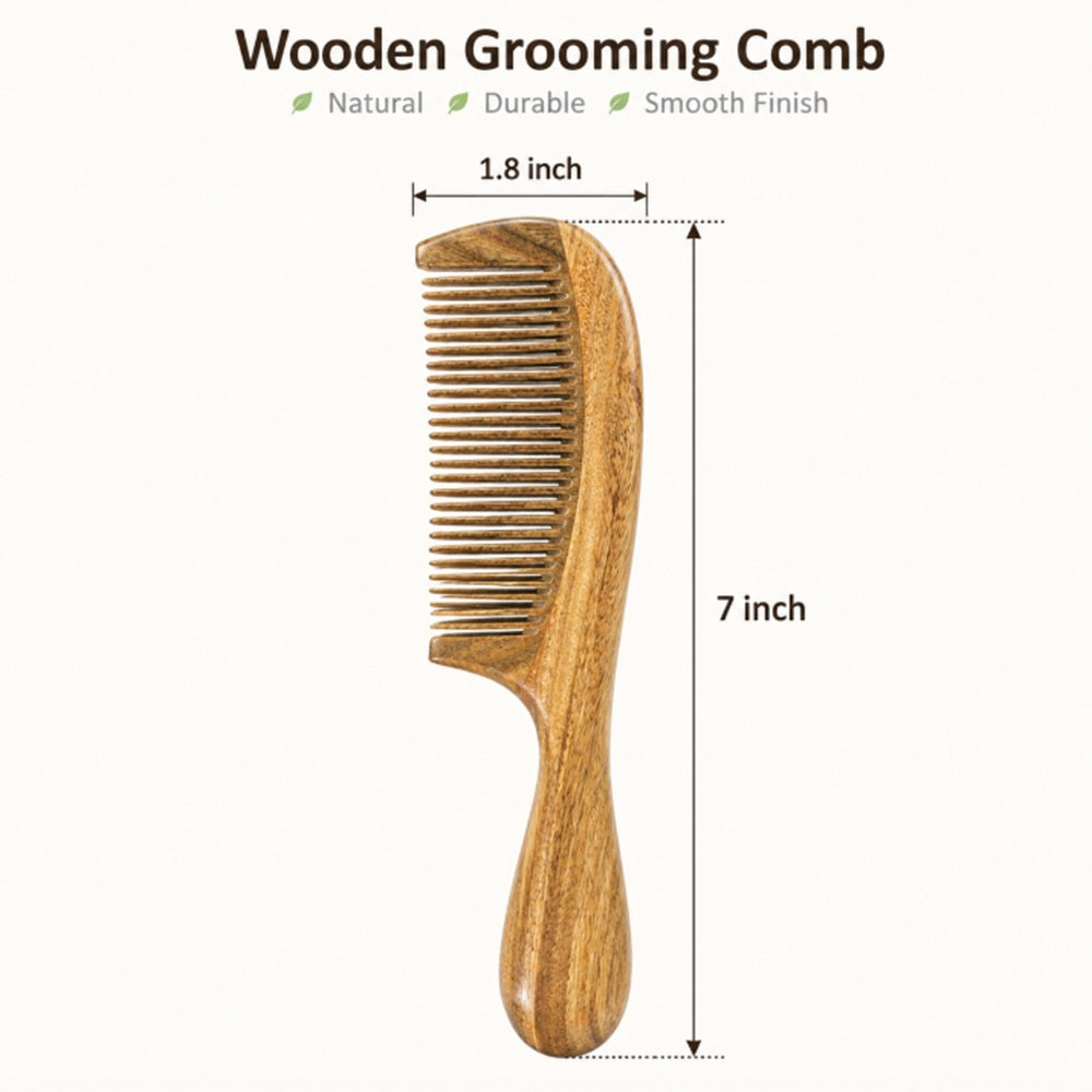Wooden Pocket Hair & Beard Comb, Anti-Static | TIKA
