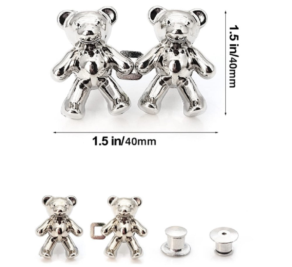 10-Set Bear Design No-Sew Adjustable Jean Buttons | TIKA