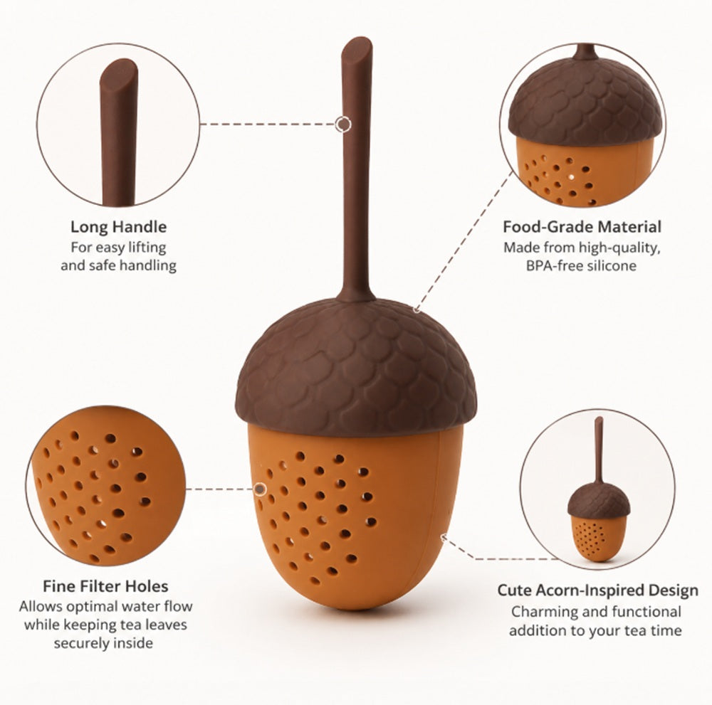 Pine Cone Silicone Tea Infuser with Long Handle for Loose-Leaf Tea | TIKA