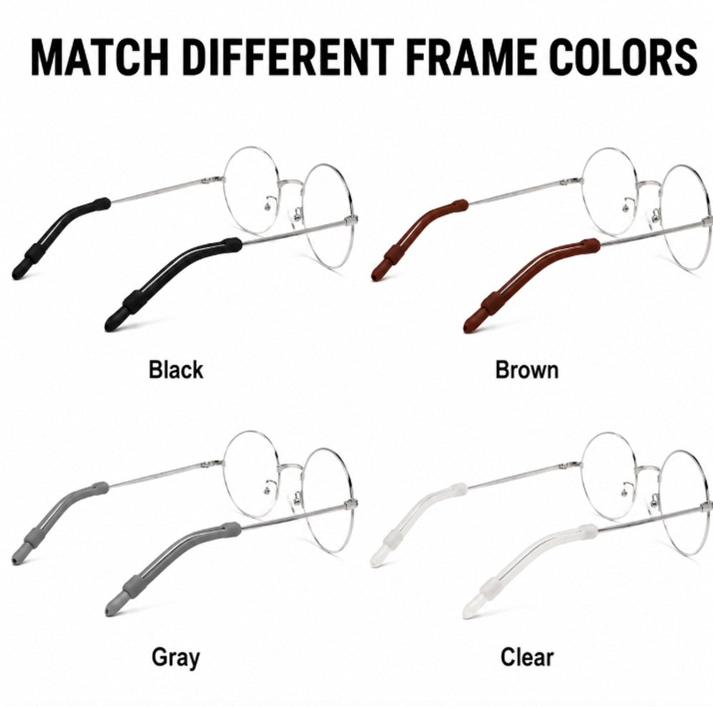 4-Pair Silicone Anti-Slip Eyeglass Ear Hooks | TIKA