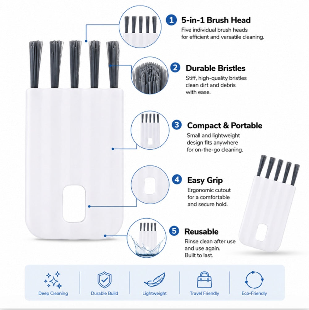 2-Pack Bendable Bottle Cap & Lid Cleaning Brushes | TIKA