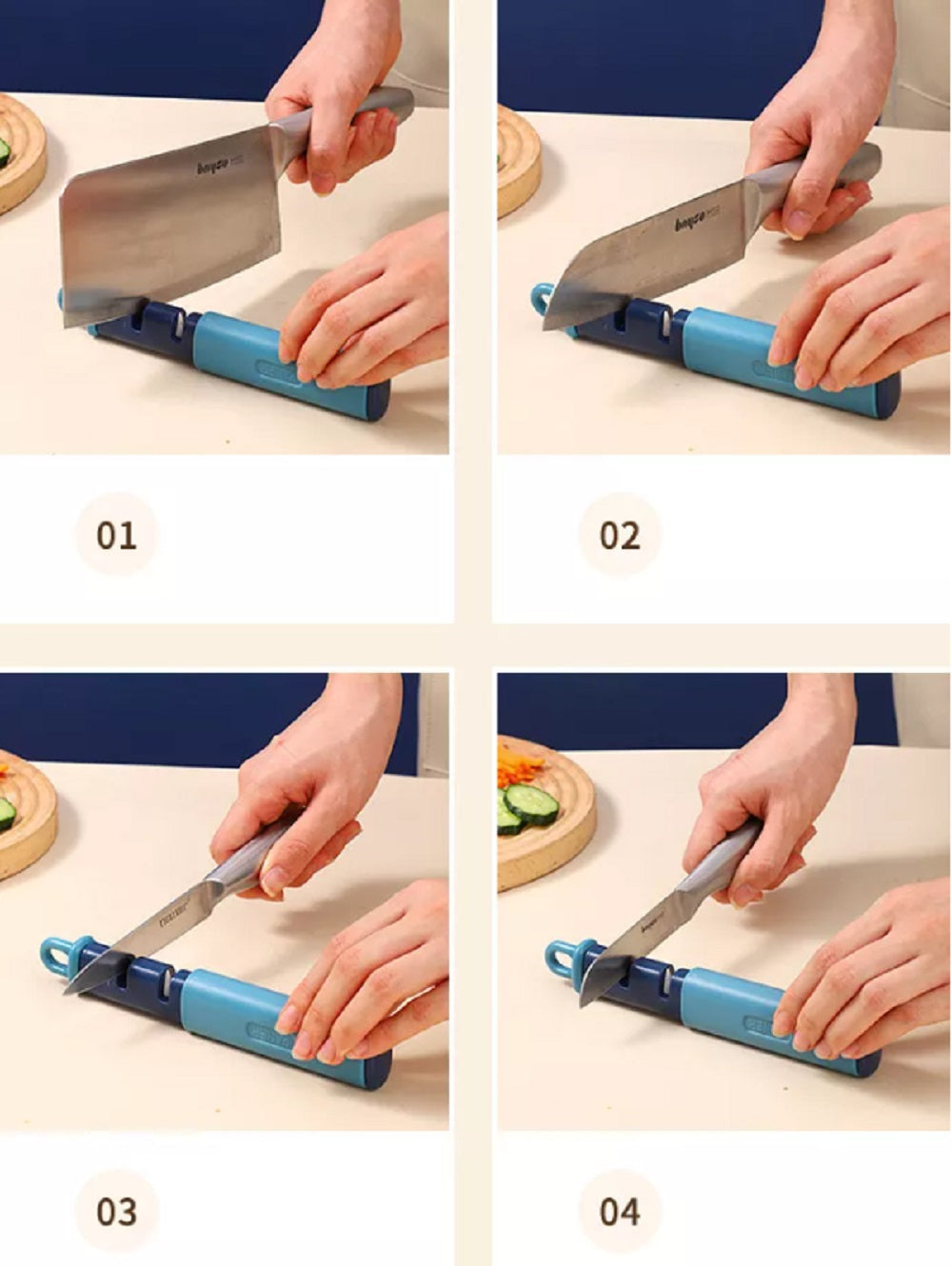2-in-1 Knife Sharpener & Peeler, 2-Stage Sharpening – TIKA