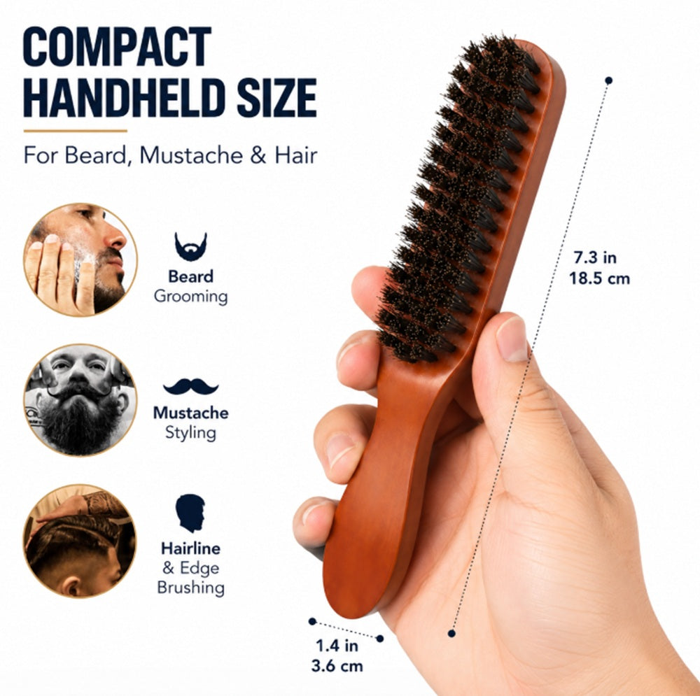 Men’s Boar Bristle Beard & Mustache Brush | TIKA