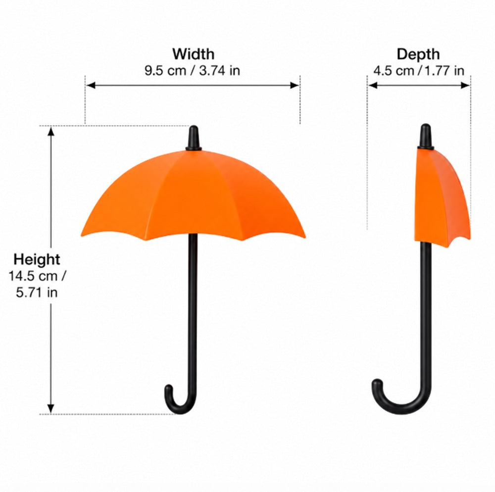 6-Pack Colorful Umbrella Wall Hooks | TIKA