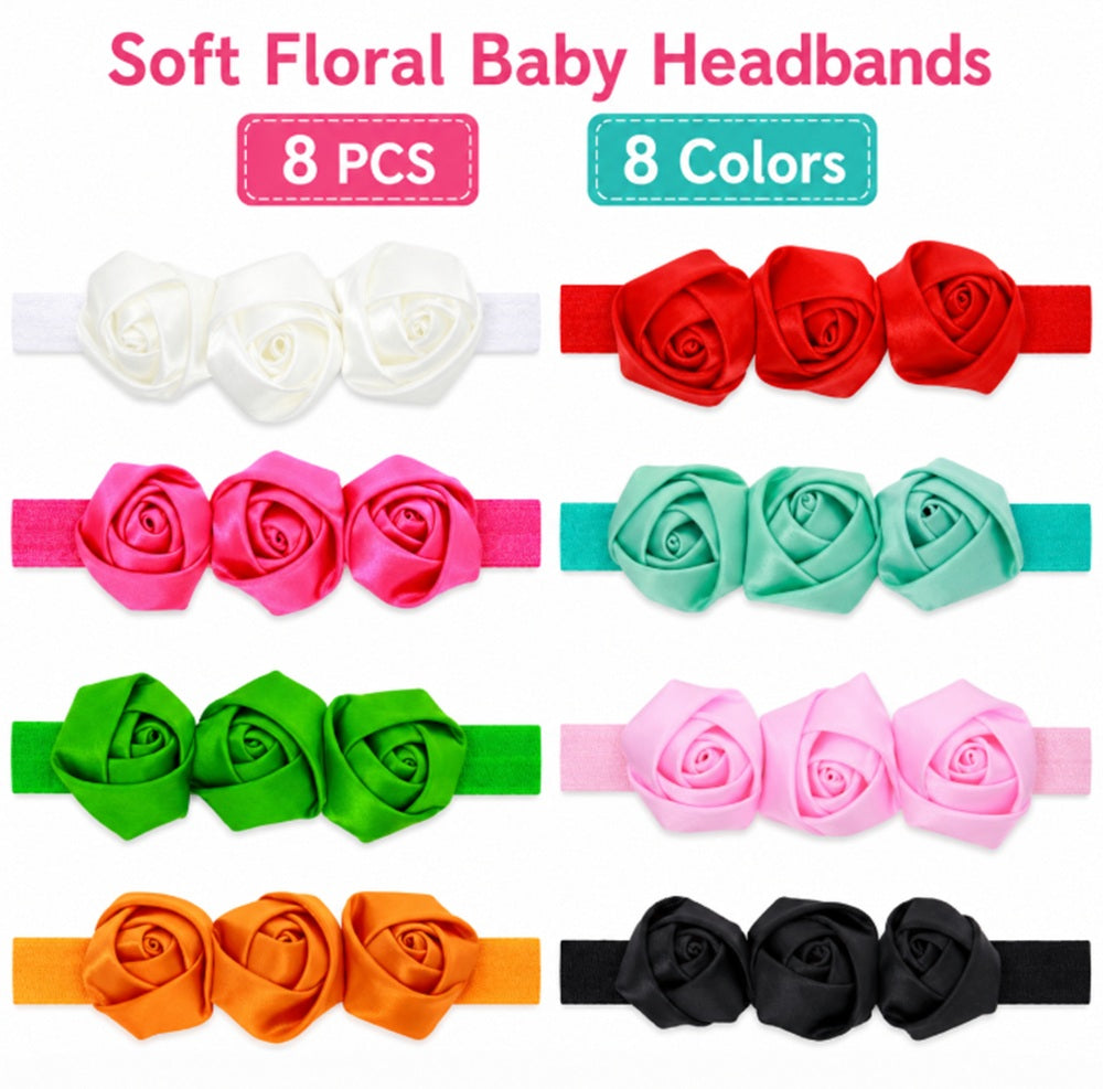 8-Piece Baby Girl Bow Headband Set | TIKA