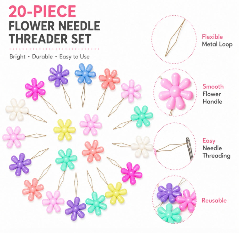 20-Piece Wire Loop Needle Threader Set | TIKA