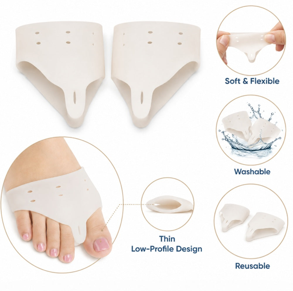 1-Pair Silicone Gel Big Toe Spacers | TIKA