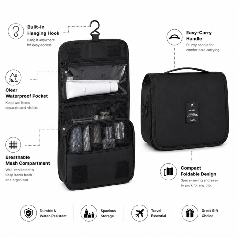 Hanging Travel Toiletry & Makeup Bag | TIKA