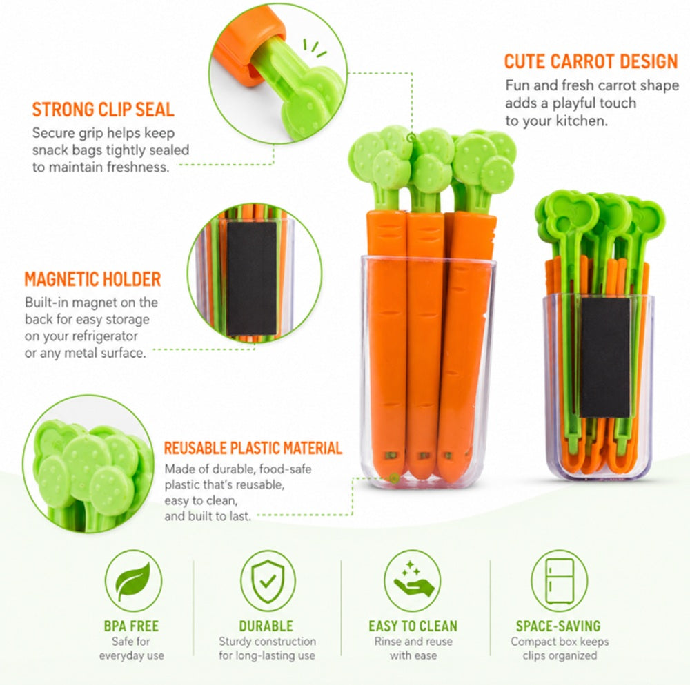 10-Pack Magnetic Food Bag Clips | TIKA