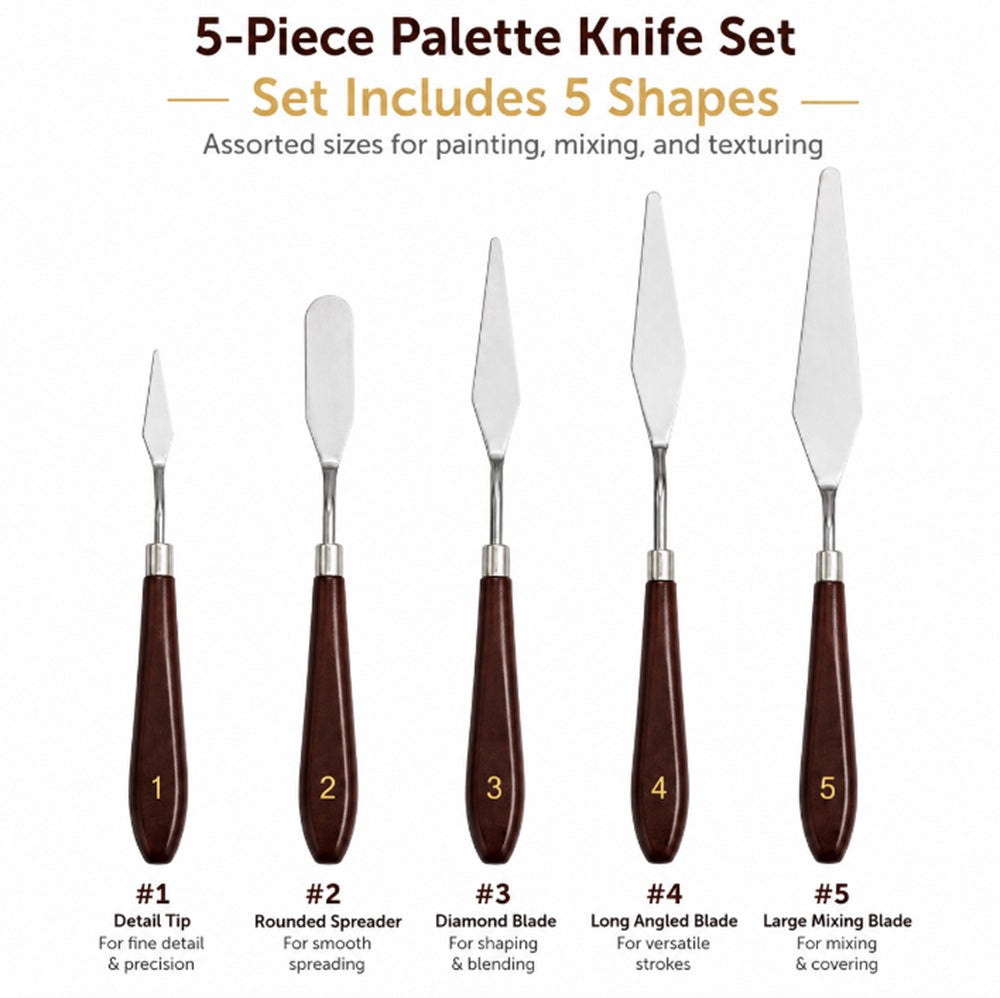 5-Piece Stainless Steel Painting Palette Knife Set | TIKA