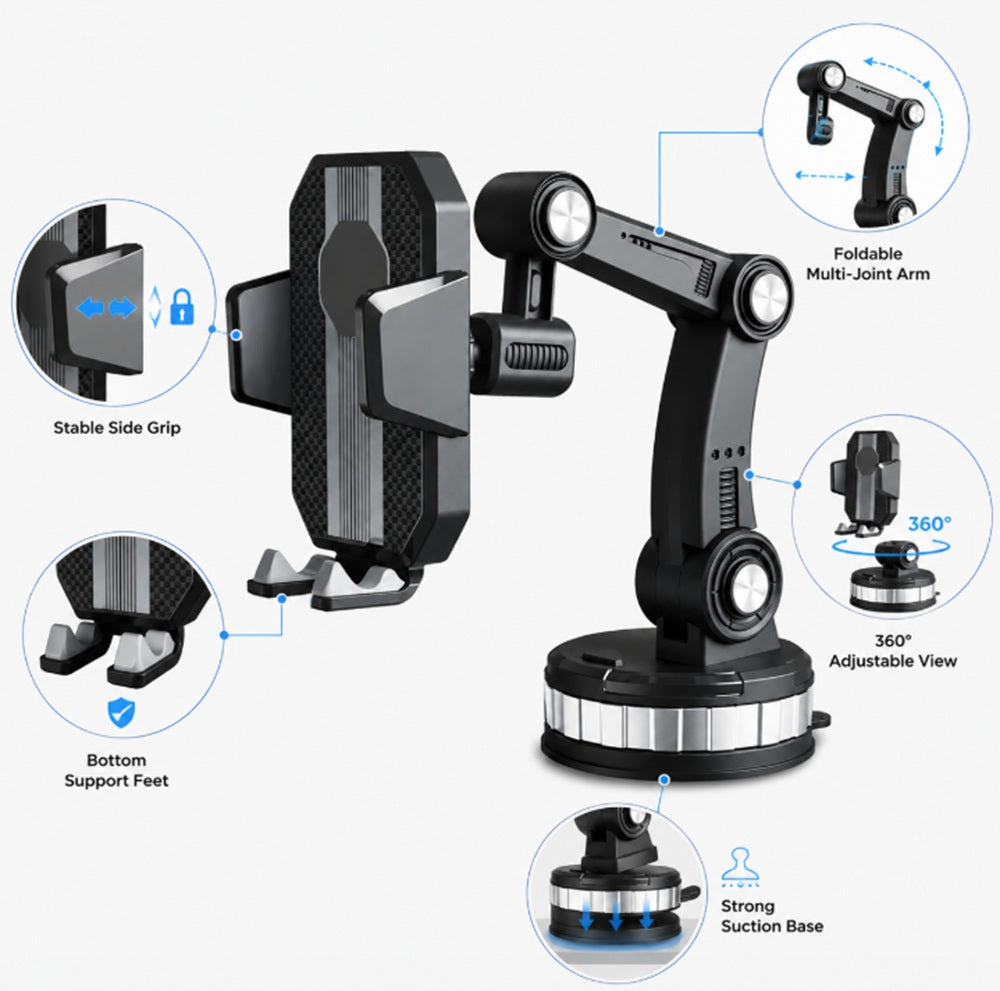 2-in-1 360° Car Phone Mount for Vent & Dashboard | TIKA