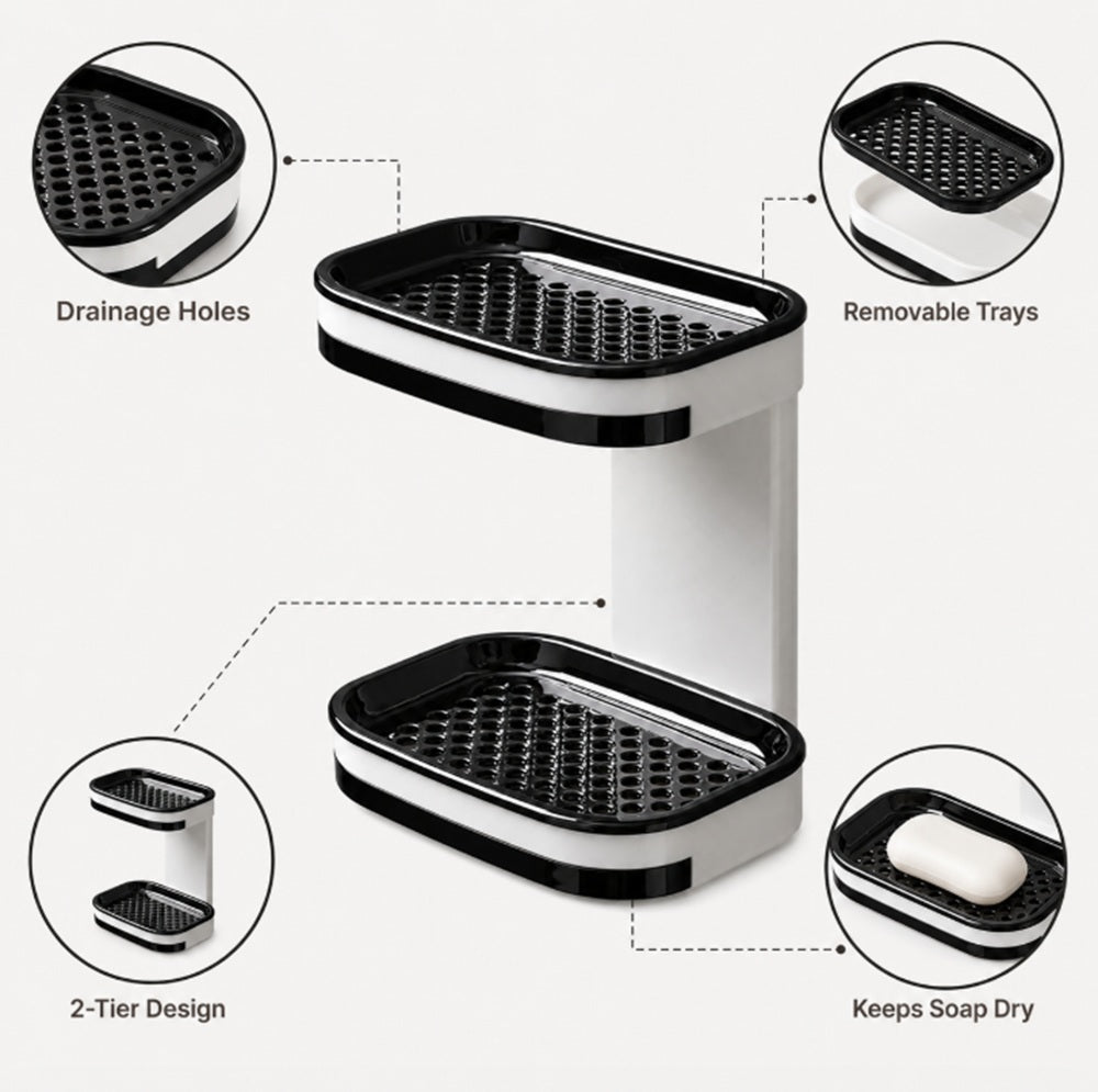 Wall-Mounted Double-Layer Soap Dish | TIKA