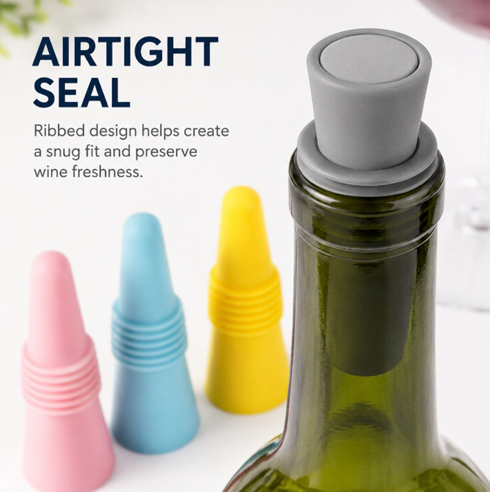 4-Pack Reusable Silicone Bottle Stoppers | TIKA