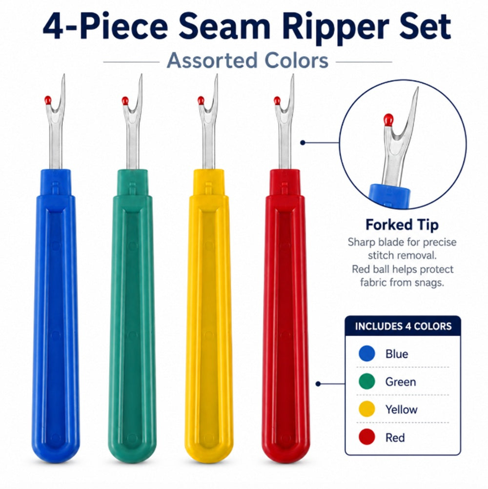 4-Piece Seam Ripper & Stitch Removal Tool Set | TIKA