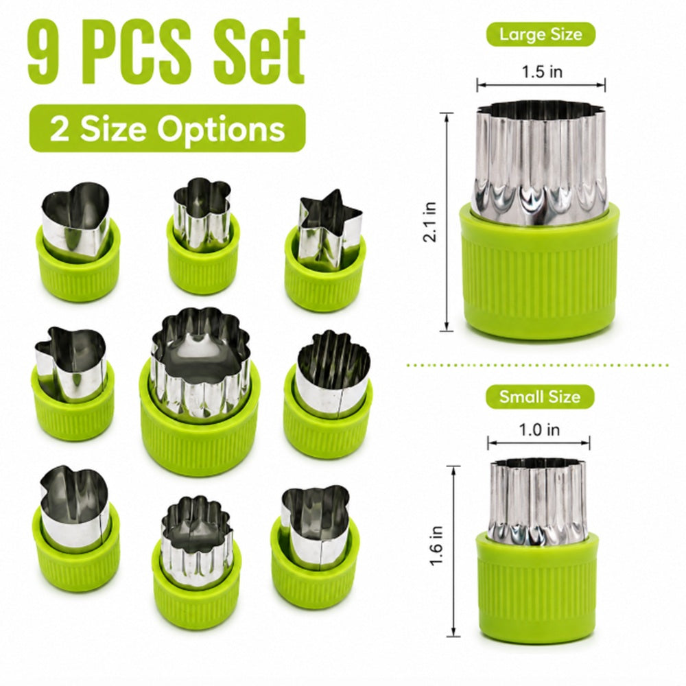 9-Piece Stainless Steel Mini Fruit & Cookie Cutter Set | TIKA