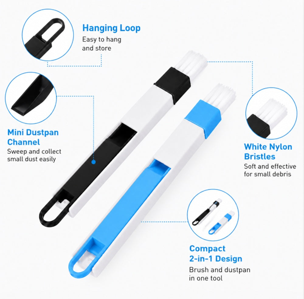 2-in-1 Crevice Cleaning Brush for Tracks & Keyboards | TIKA