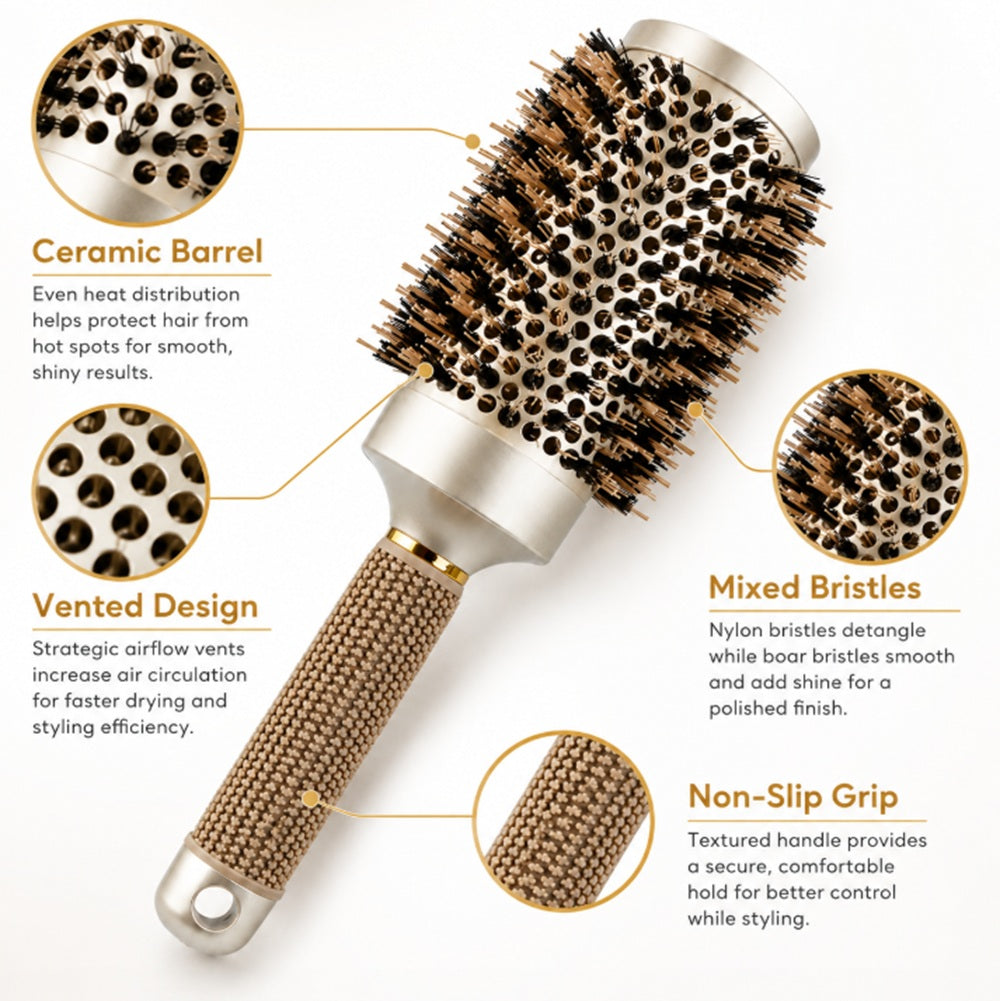 Ceramic Ionic Round Hair Brush for Blowout Styling | TIKA