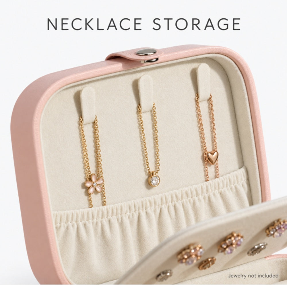 Compact Leather Travel Jewelry Organizer Box | TIKA
