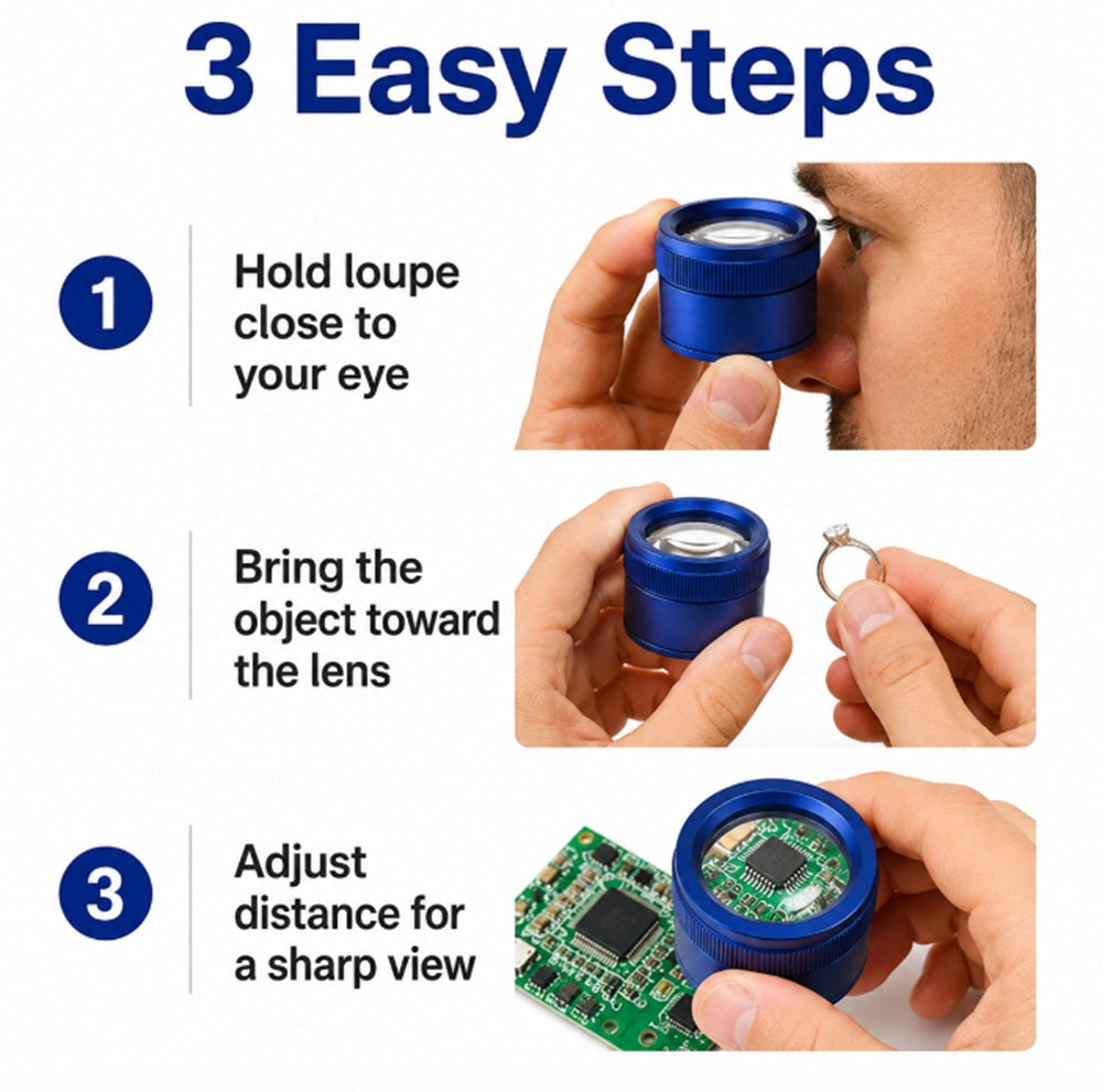 40X 30mm Portable Jeweler’s Loupe Magnifier | TIKA