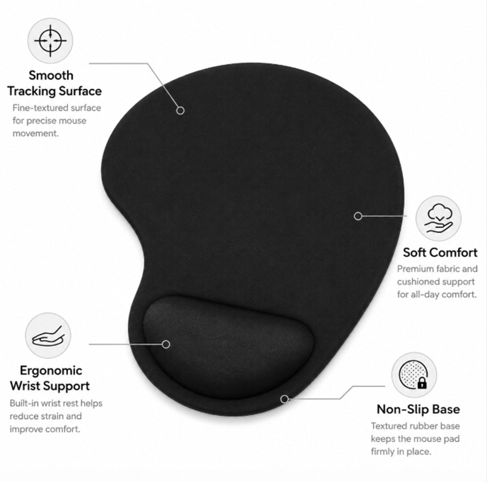 Thin Ergonomic Mouse Pad with Wrist Support | TIKA