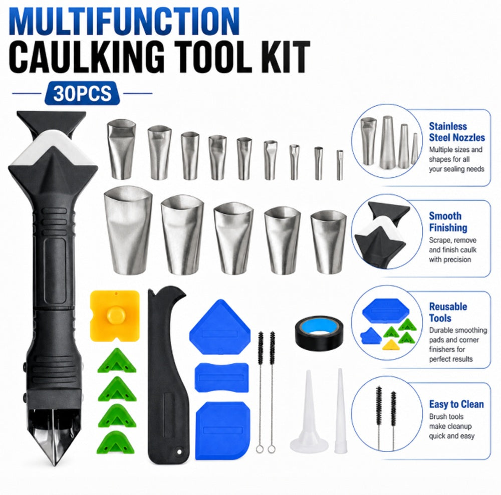 30-Piece Caulking Finisher Nozzle Set | TIKA