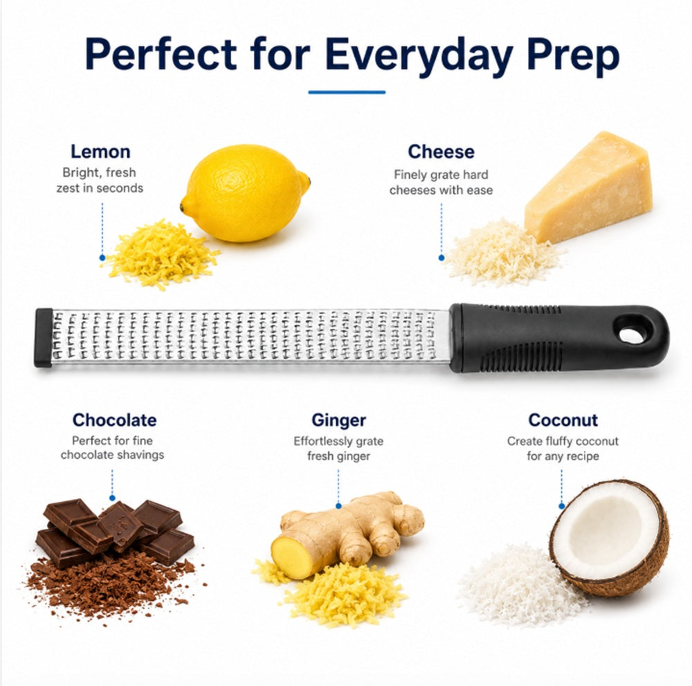 Stainless Steel Cheese & Citrus Zester Fine Grater | TIKA