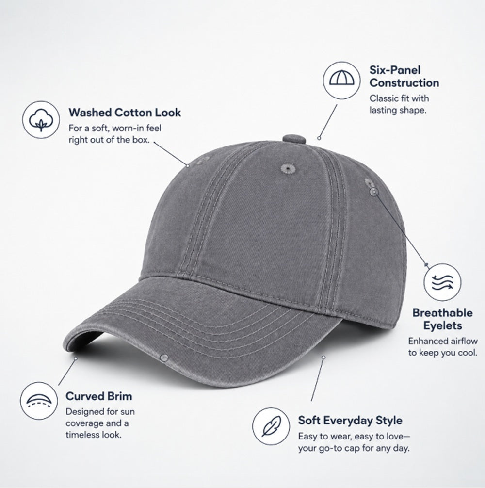 Vintage Style Adjustable Cotton Baseball Cap | TIKA