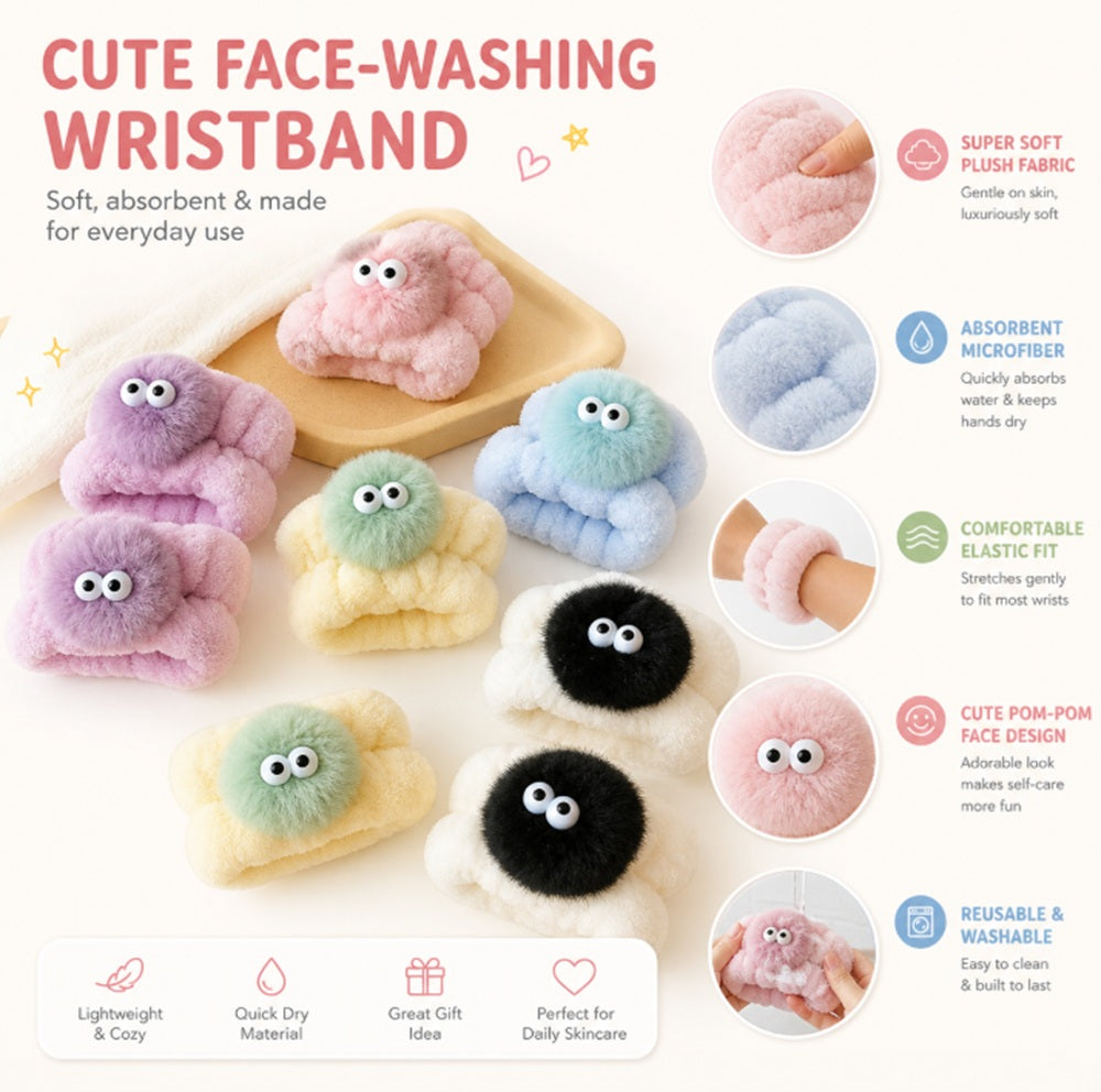 5-Pair Microfiber Face Wash Wristbands | TIKA