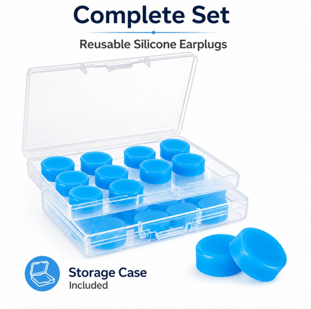 16-Piece Reusable Silicone Earplug Set | TIKA