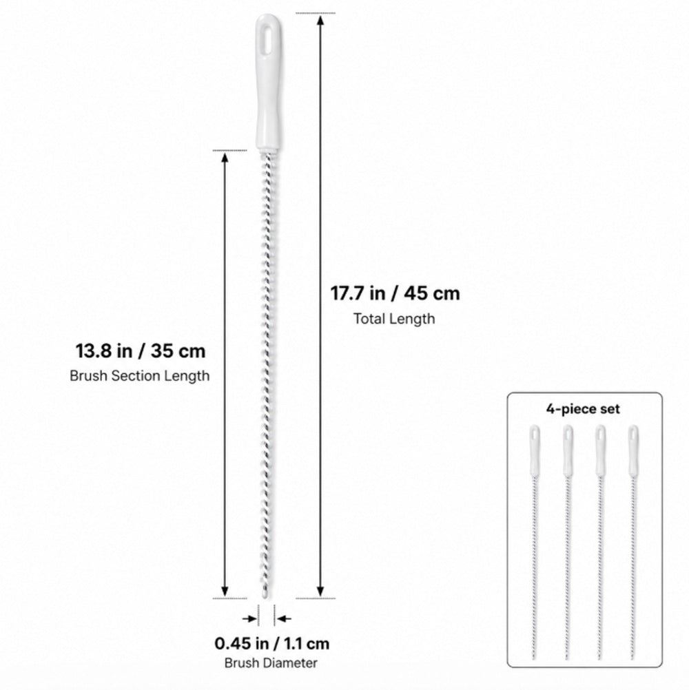 4-Pack Drain & Overflow Pipe Cleaning Brush Set | TIKA