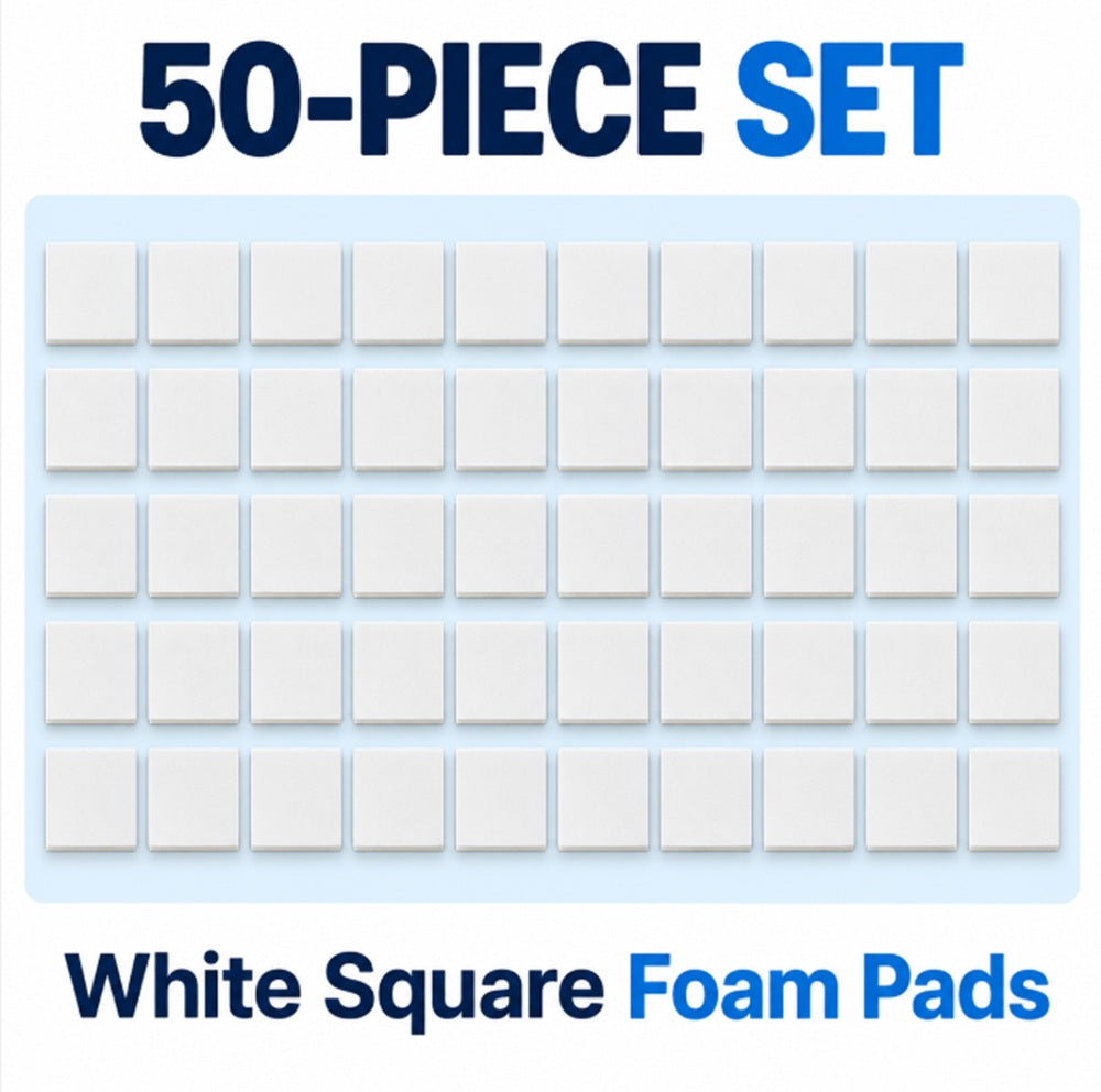 50-Pack White Double-Sided Foam Mounting Pads | TIKA