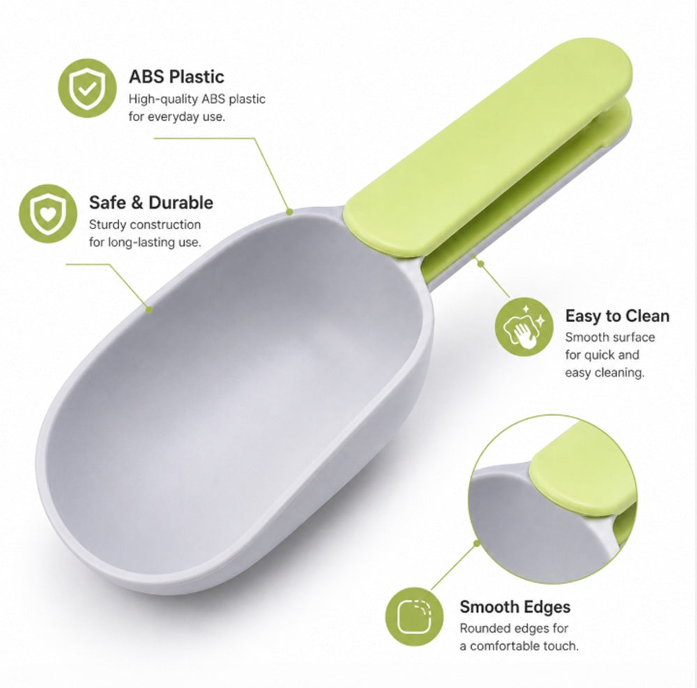 Pet Food Scoop with Bag Sealing Clip | TIKA