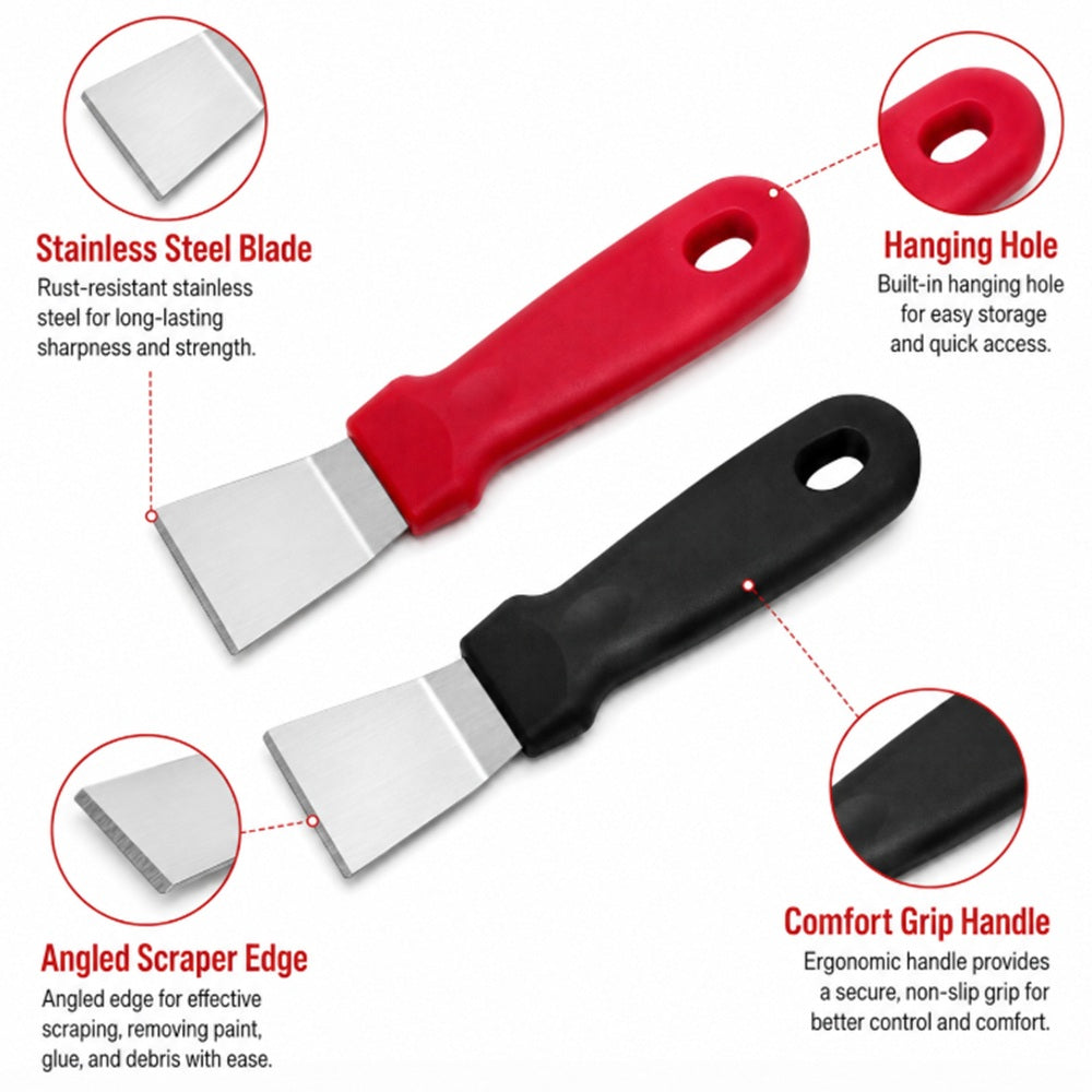 2-Piece Stainless Steel Kitchen Spatula & Scraper Set | TIKA