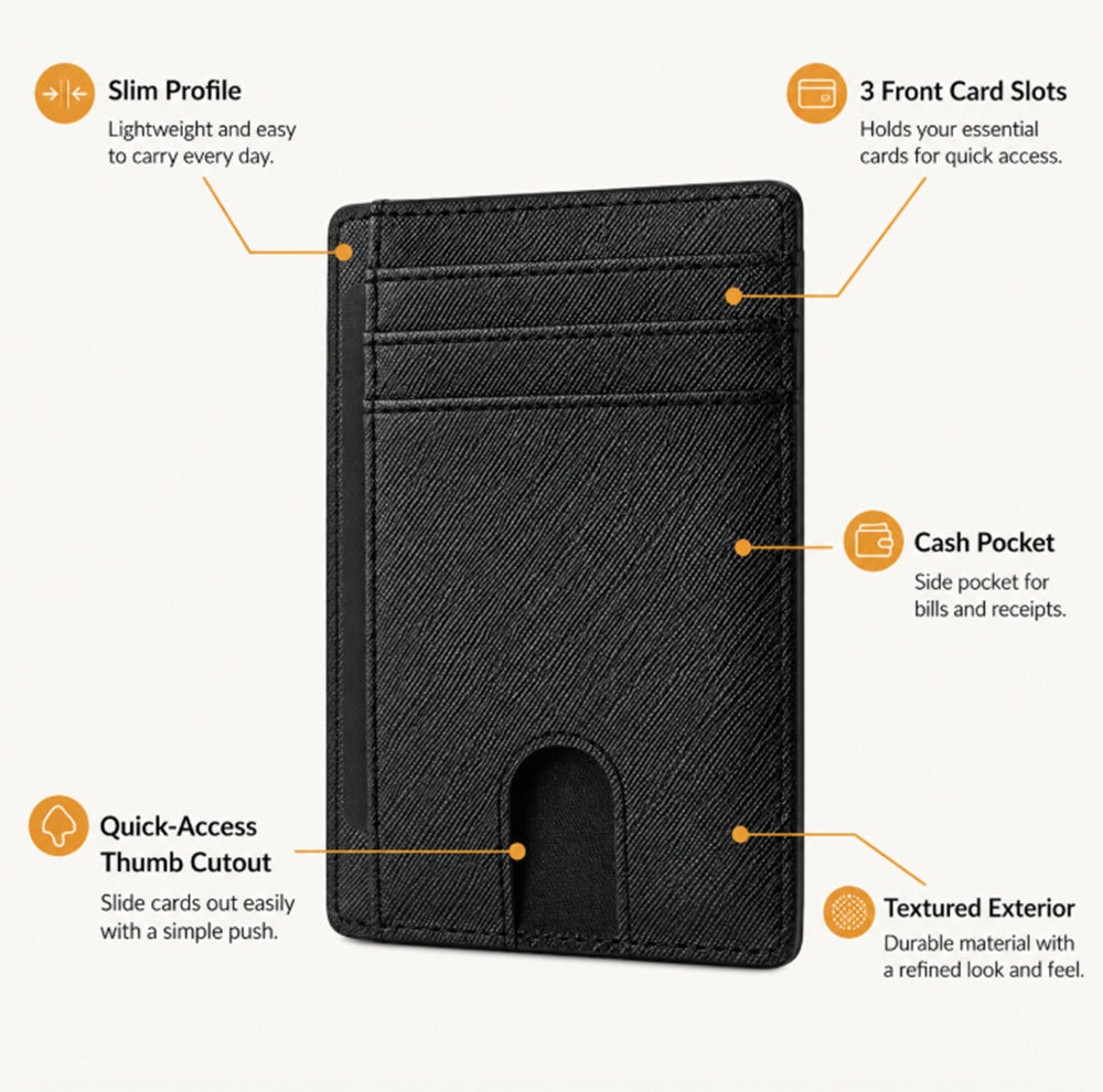 Slim RFID Blocking Leather Card Wallet | TIKA