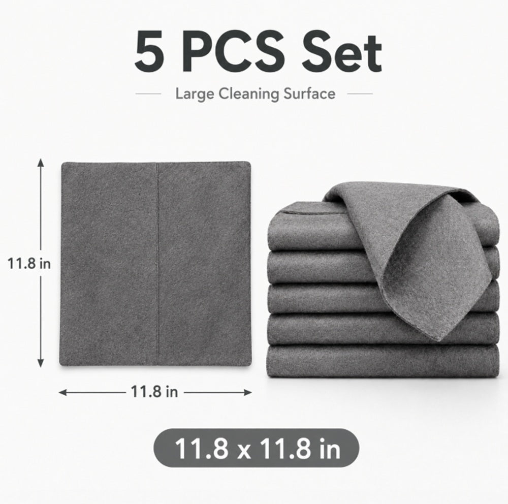 5-Pack Thick Microfiber Cleaning Cloths | TIKA
