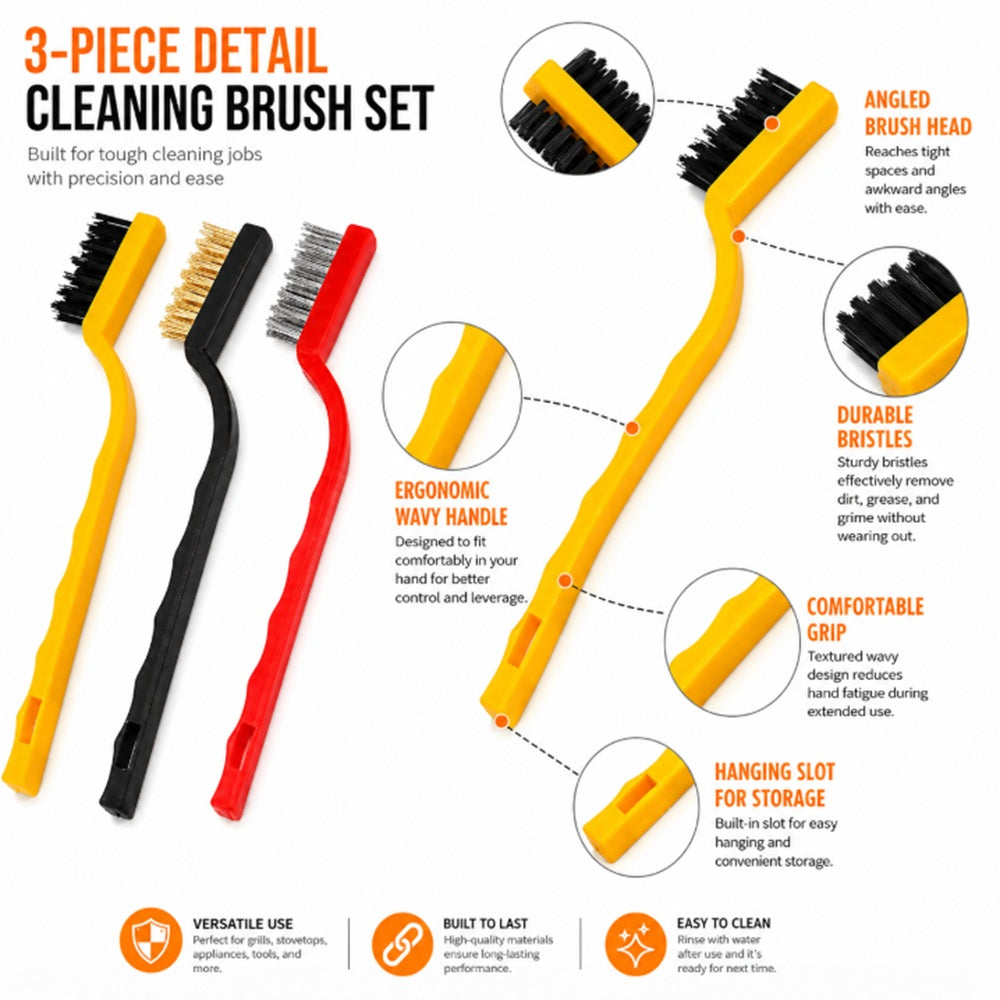 3-Pack Wire Gas Stove Cleaning Brushes | TIKA