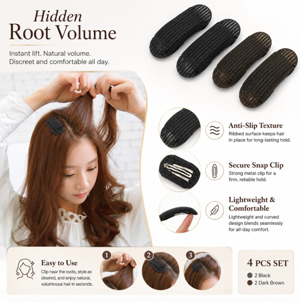 4-Pack Sponge Hair Volume Inserts with Clips | TIKA