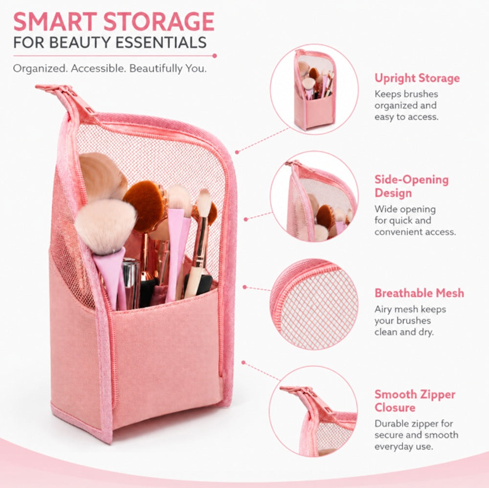 Clear Waterproof Travel Makeup Brush Holder | TIKA