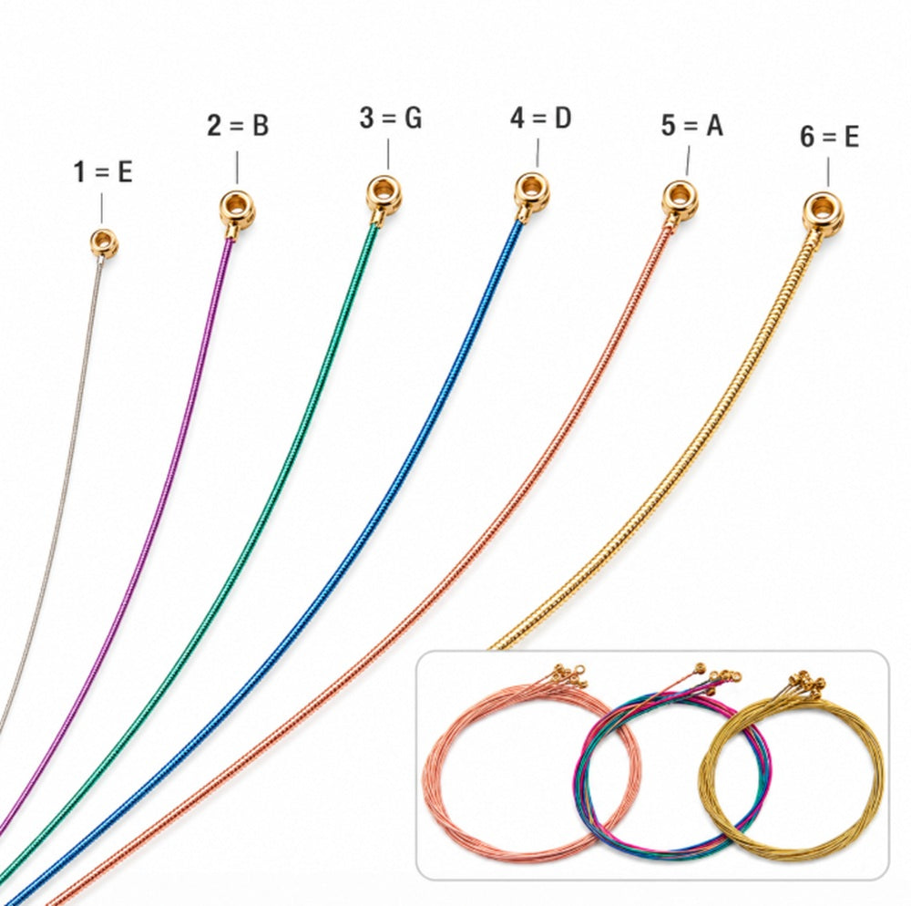 3 Sets Colorful Steel Acoustic Guitar Strings | TIKA