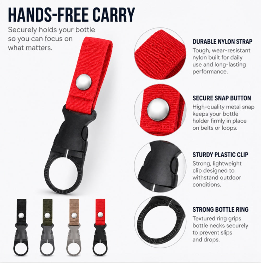 4-Pack Water Bottle Holder Clips with Carabiners | TIKA