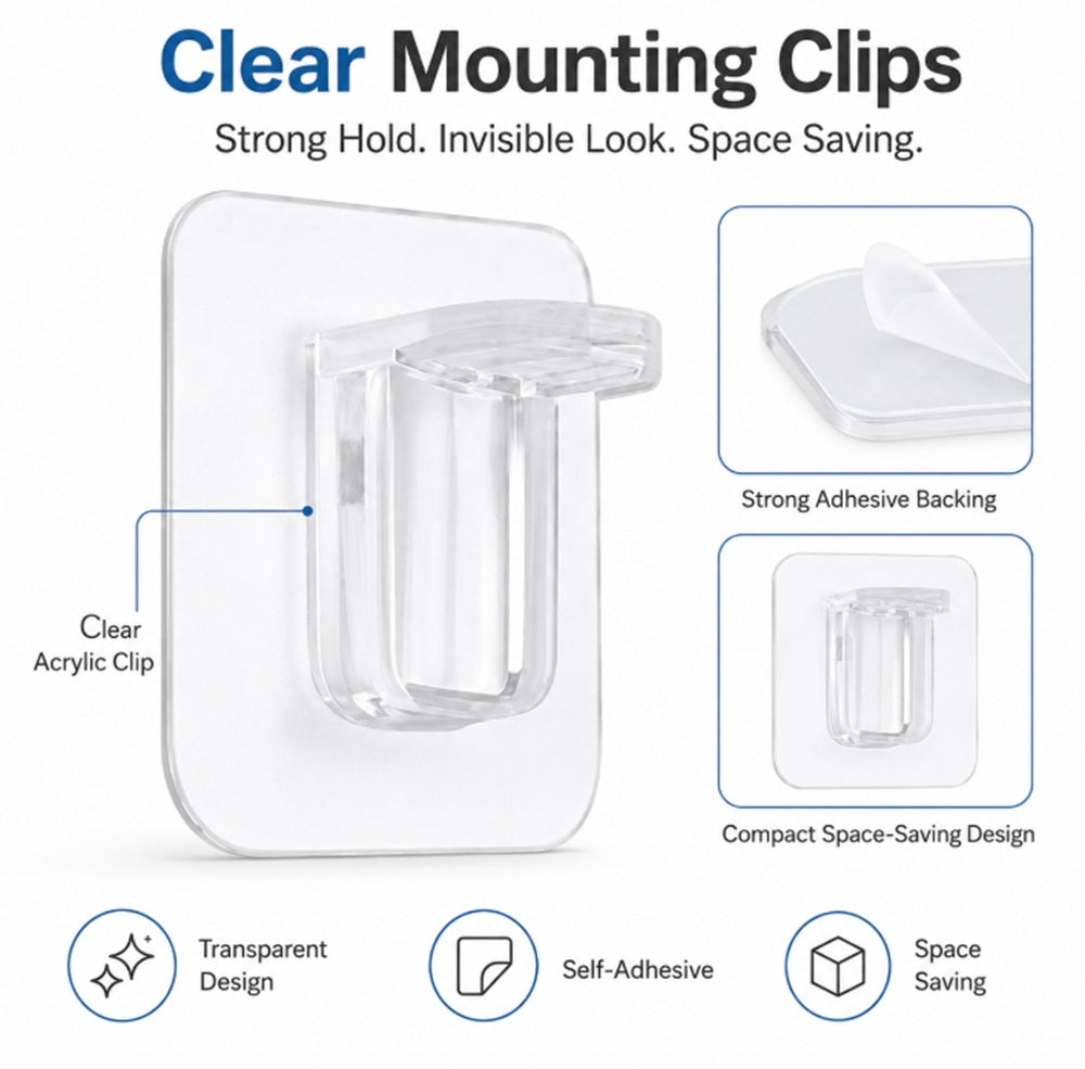 12-Pack Self-Adhesive Shelf Support Clips | TIKA