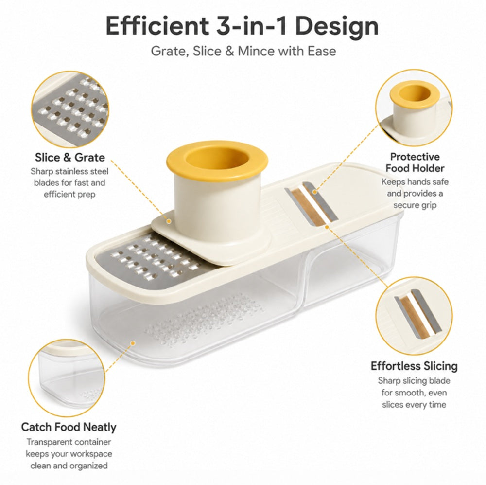 3-in-1 Mini Ginger & Garlic Slicer with Guard | TIKA