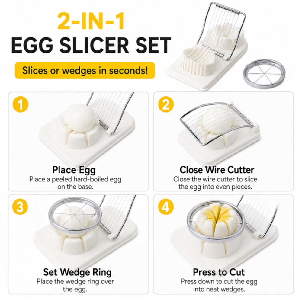 2-in-1 Stainless Steel Egg and Vegetable Slicer | TIKA