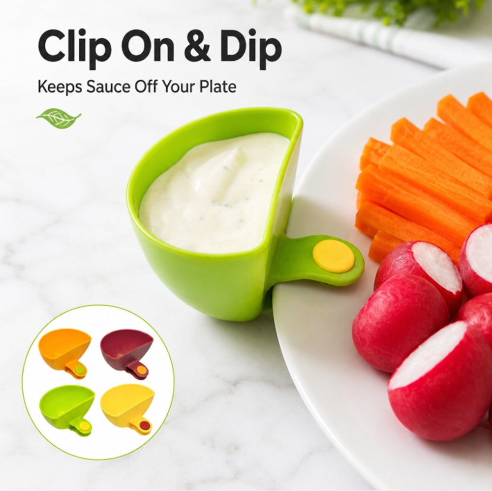 4-Pack Clip-On Dip Bowls for Plates | TIKA