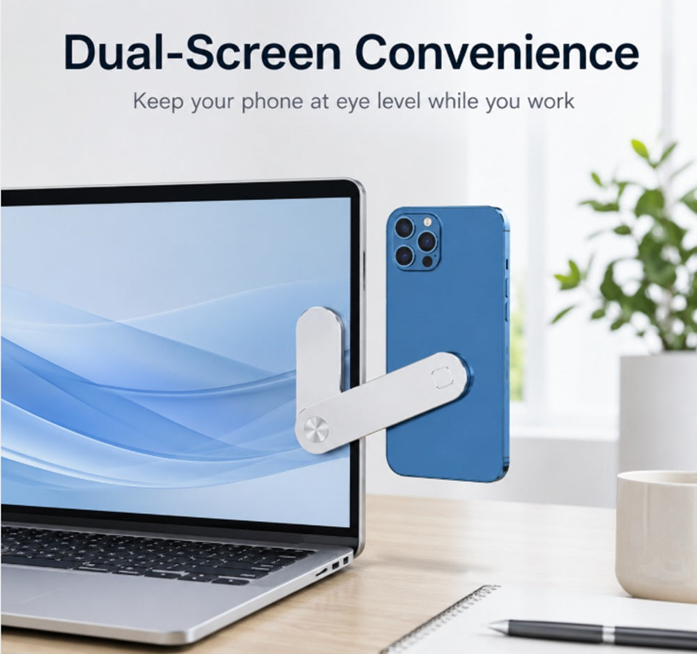 Adjustable Magnetic Laptop Side Phone Holder | TIKA