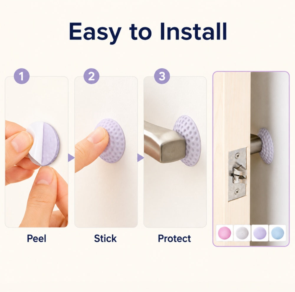 4-Pack Self-Adhesive Rubber Wall Protector Pads | TIKA