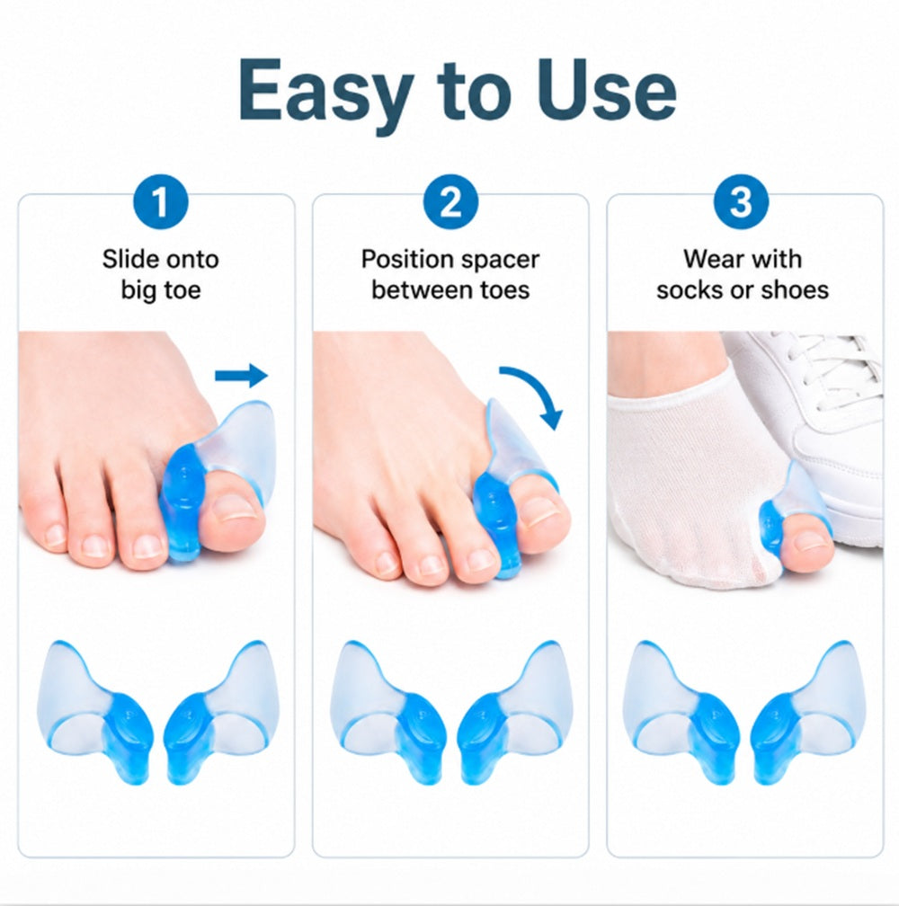 1-Pair Silicone Gel Big Toe Separators | TIKA